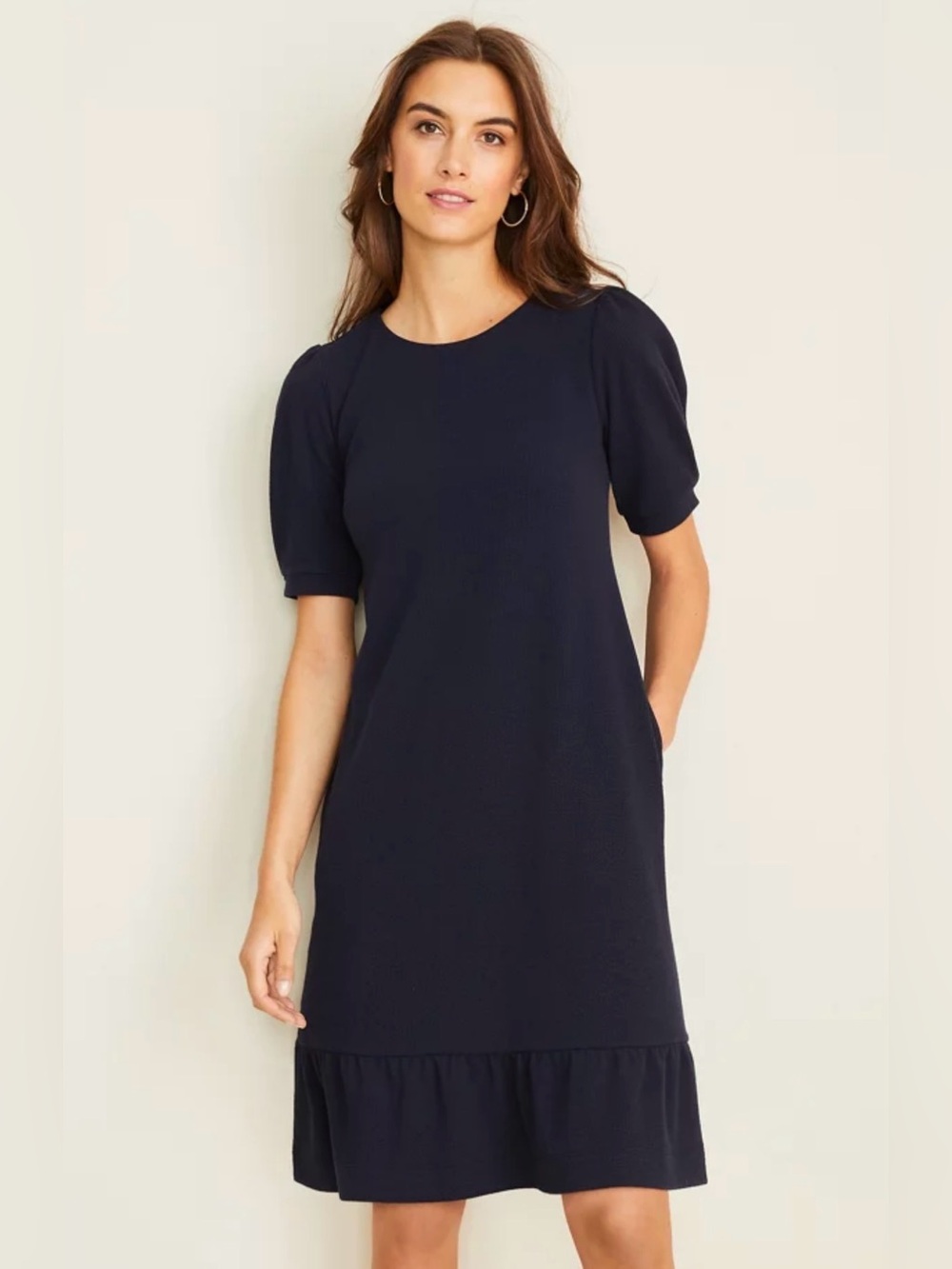Ann Taylor short-sleeve navy dress